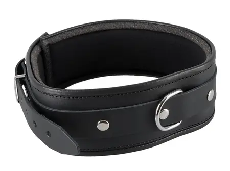 ZADO Leather Neck Collar S/M Adjustable Black 32-48cm