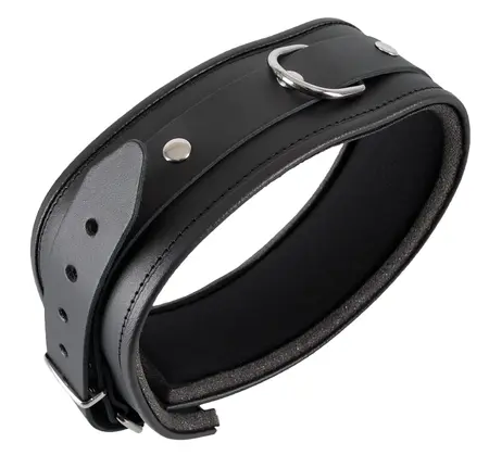 ZADO Leather Neck Collar S/M Adjustable Black 32-48cm