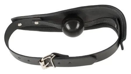 ZADO Leather & Silicone Adjustable Gag Mask - Black, 4 cm Ball