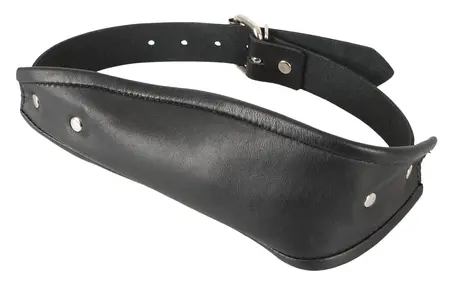 ZADO Leather & Silicone Adjustable Gag Mask - Black, 4 cm Ball