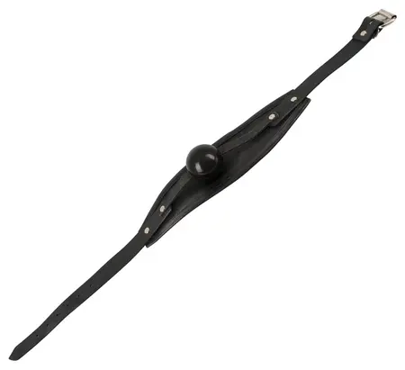 ZADO Leather & Silicone Adjustable Gag Mask - Black, 4 cm Ball