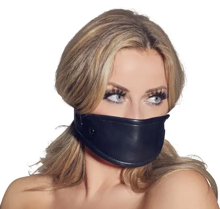 ZADO Leather & Silicone Adjustable Gag Mask - Black, 4 cm Ball