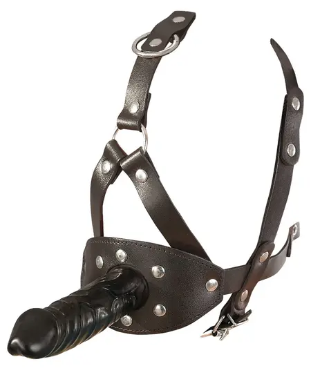 LeatherHead Podesivi pojas za glavu sa lateks dodatkom, crna/crvena, 13cm