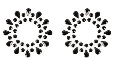You2Toys Nipple Sticker Set 10pcs Black Gemstone Skin-Friendly 1.5cm