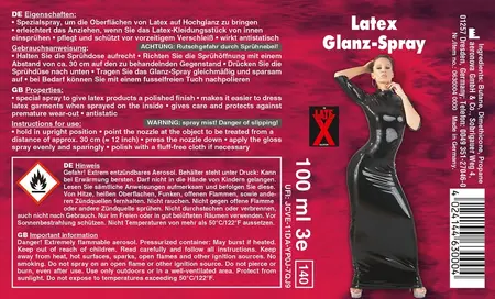 LateX Latex Gloss Spray 100ml - Završni sprej visokog sjaja za gumenu odeću