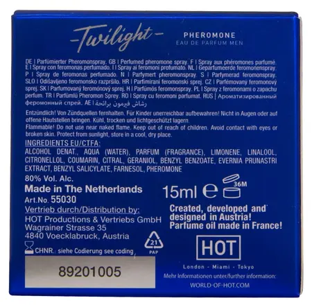 HOT Twilight Feromonski Eau de Parfum za muškarce 15ml Stakleni sprej