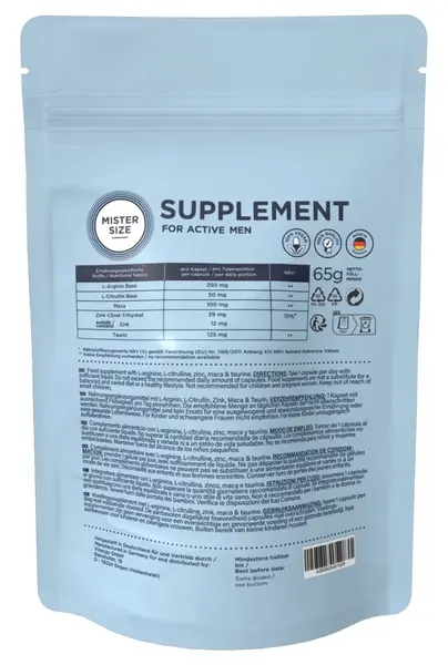 MISTER SIZE Supplement 100 - Vegan Formula for Men, 100 Capsules