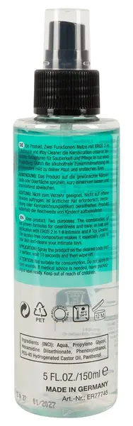 EROS 2in1 Sprej za intimnu higijenu i čišćenje igračaka 150ml - Blaga formula bez alkohola