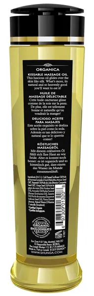 Shunga Organica Maple Delight Massage Oil 240ml - Vegan, Kissable Formula