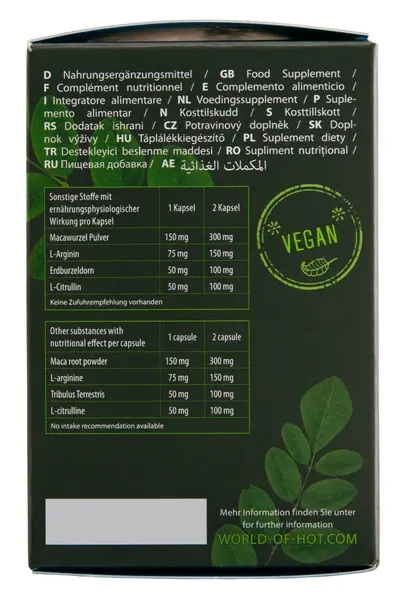 HOT BIO Moringa Man Power kapsule 60 kom - Veganski biljni kompleks