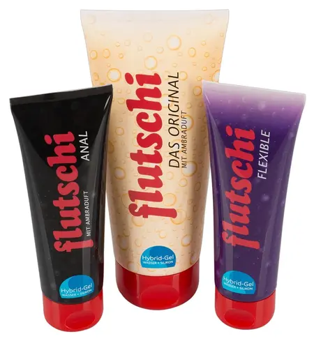 Flutschi Lubricant Set 3-Piece - Silicone & Water-Based, 200ml+80ml+80ml