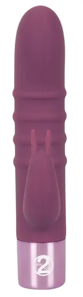 Elegant Series Rabbit Vibe Dvostruko dejstvo silikon vodootporan 16cm Roze