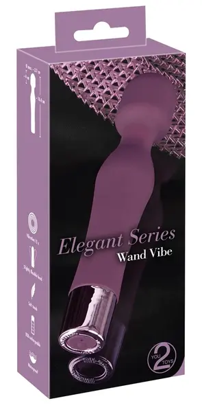 Elegant Series Wand Vibe Compact Rechargeable Massager 18.4cm Purple