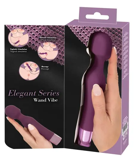 Elegant Series Wand Vibe Compact Rechargeable Massager 18.4cm Purple