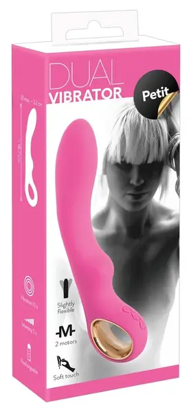You2Toys Dual Vibrator Petit Pink - 2 Motors, 18.7 cm, Silicone