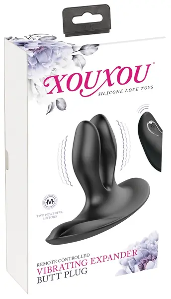 XOUXOU Vibrating Expander - Dual-Arm Silicone Anal System, Black