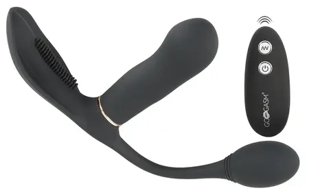 GoGasm Triple Intimate Panty Vibrator with Remote - Black, 24.5cm