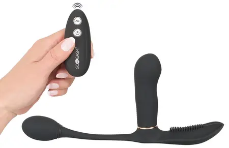 GoGasm Triple Intimate Panty Vibrator with Remote - Black, 24.5cm