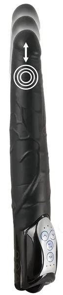 You2Toys Black Push Thrusting Vibrator 27.7cm, 3-Speed, 7 Modes