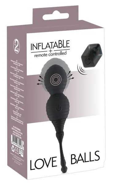 RC+ Inflatable Vibro-Ball Duo Silicone, Remote Control, Black