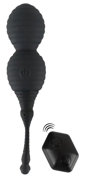 RC+ Inflatable Vibro-Ball Duo Silicone, Remote Control, Black