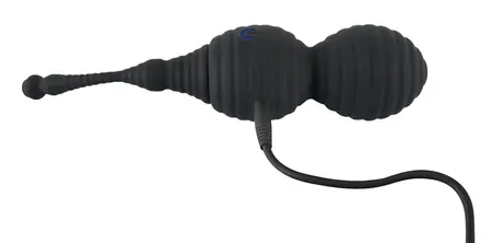 RC+ Inflatable Vibro-Ball Duo Silicone, Remote Control, Black