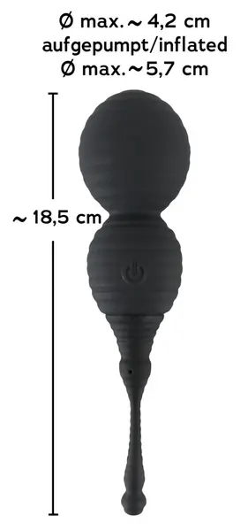 RC+ Inflatable Vibro-Ball Duo Silicone, Remote Control, Black
