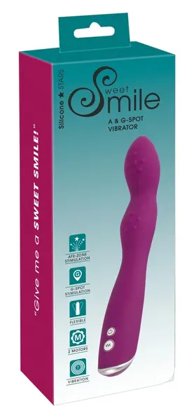 Sweet Smile Dvoglavi Vibrator 7 Modova Silikon 23.5cm Roze
