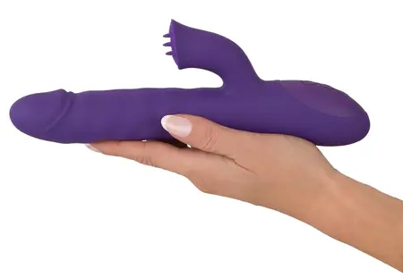 Sweet Smile Potiskujući Rotirajući Intimni Zeka Uređaj Silikon 24.7cm Roze