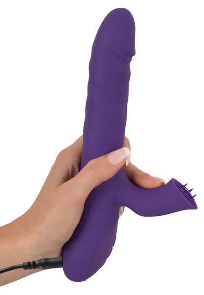 Sweet Smile Potiskujući Rotirajući Intimni Zeka Uređaj Silikon 24.7cm Roze