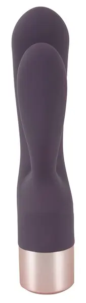Elegant Double Vibe Silikonski Intimni Sistem, USB, 15.2 cm, Ljubičasta