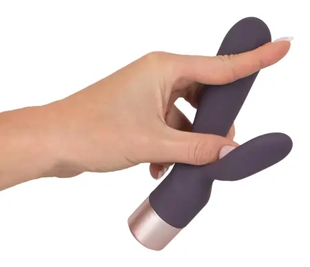 Elegant Double Vibe Silikonski Intimni Sistem, USB, 15.2 cm, Ljubičasta