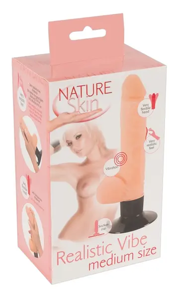 Nature Skin Vibe M Intimate Machine with Suction Cup 21cm Beige