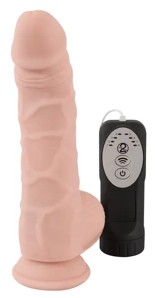 Medical Silicone Pulsation System Vibrator 20cm with Suction Cup, Beige
