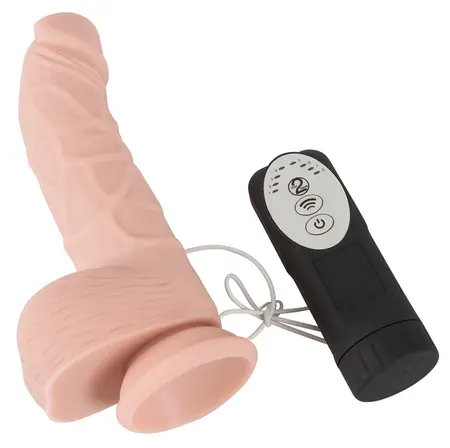 Medical Silicone Pulsation System Vibrator 20cm with Suction Cup, Beige
