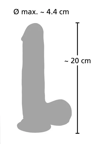 Medical Silicone Pulsation System Vibrator 20cm with Suction Cup, Beige