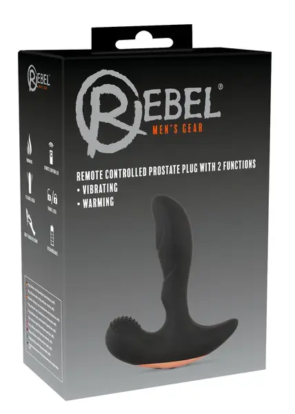 Rebel RC Prostate Plug Heated Remote 11 Modes Silicone Black 13.6cm