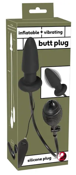 You2Toys Naduvavajući Vibrirajući Čep 7 Modova Crna 12.2cm Silikon