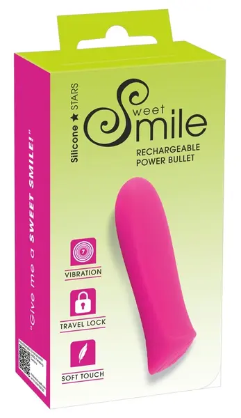 Sweet Smile Power Mini Vibrator 8.5cm Silikonski Punjiv Roze