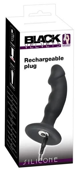Black Velvets Punjivi Fleksibilni Intimni Plug 14cm - 7 Rezima, Crni