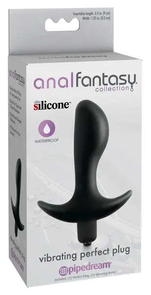 Blush Novelties Vibrating Perfect Plug Black 12.2cm Silicone Massager