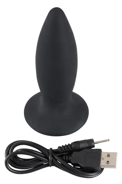 Black Velvets S Vibracioni Silikonski Čep Punjiv, 11 cm, Crni