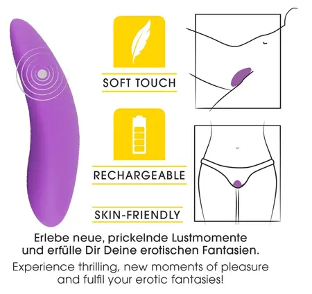 Sweet Smile Rechargeable Touch - Compact Silicone Lay-On Massager, Pink