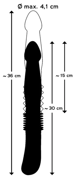 You2Toys Push It Rechargeable Intimate Thrusting Black Device 30cm