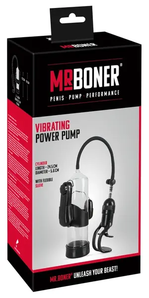 MrBoner Power Pump Vibrating Cylinder with Adjustable Vacuum 24.5 cm