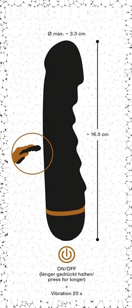 You2Toys Bendy Ripple Fleksibilni Crni Vibrator, 20 Modova, 16.5 cm