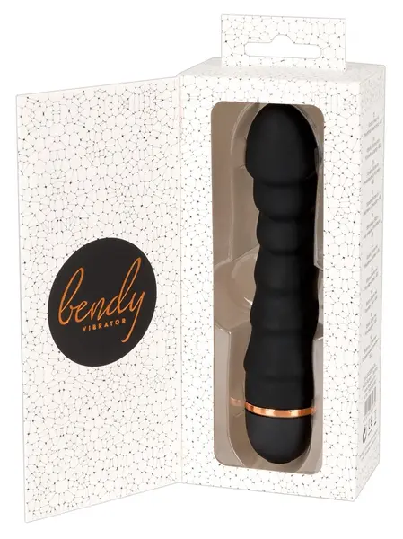 You2Toys Bendy Ripple Fleksibilni Crni Vibrator, 20 Modova, 16.5 cm