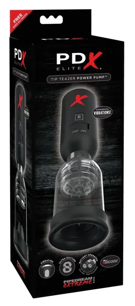 PDX Elite Tip Teazer Power Pump Intimni Usisni Trener Crni 24.2 cm