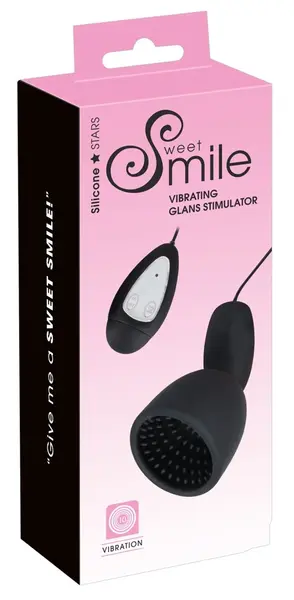 Sweet Smile Glans Vibrating Device Black, 10 Modes, Compact Size