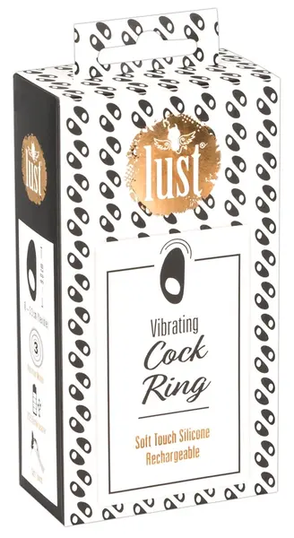Lust Black Vibrating Intimate Ring Silicone USB Rechargeable 9 cm